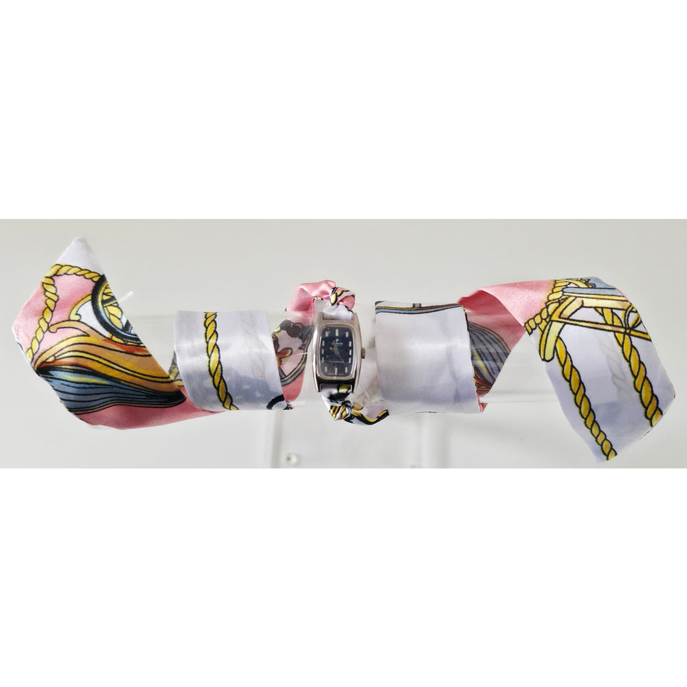 "Frozen In Time" 1960's Vintage Watch Face w/ Silk/Satin Tie Bracelet