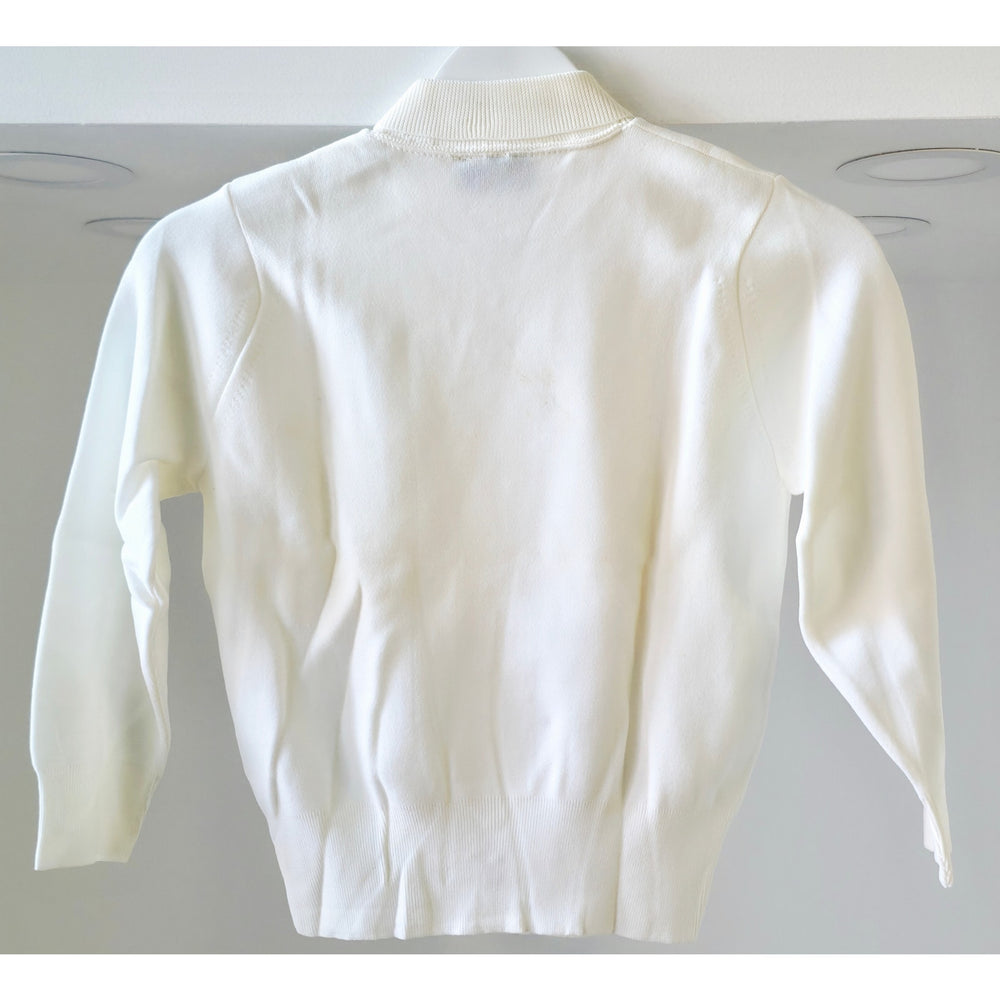 VINTAGE *NEW*1960's White Women's Thin  Sweater w/Collar 100% Nylon Size 34