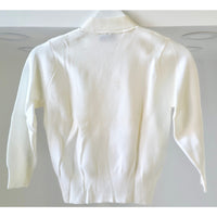 VINTAGE *NEW*1960's White Women's Thin  Sweater w/Collar 100% Nylon Size 34