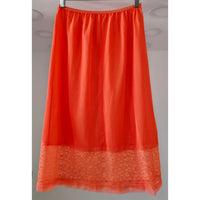 VINTAGE *NEW* 1960's Movie Star Women's Poppy | Red Slip  Skirt w/Lace Trim Sz L