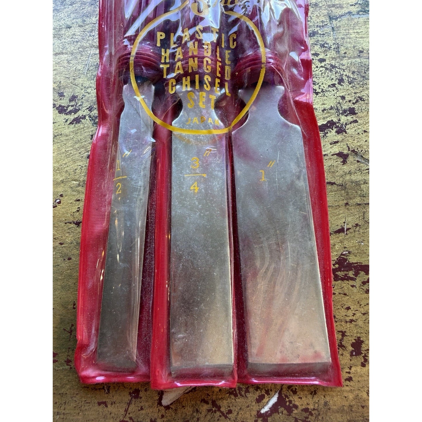 VINTAGE *NEW* 1960's Premier 3-Piece Tanged Chisel Set