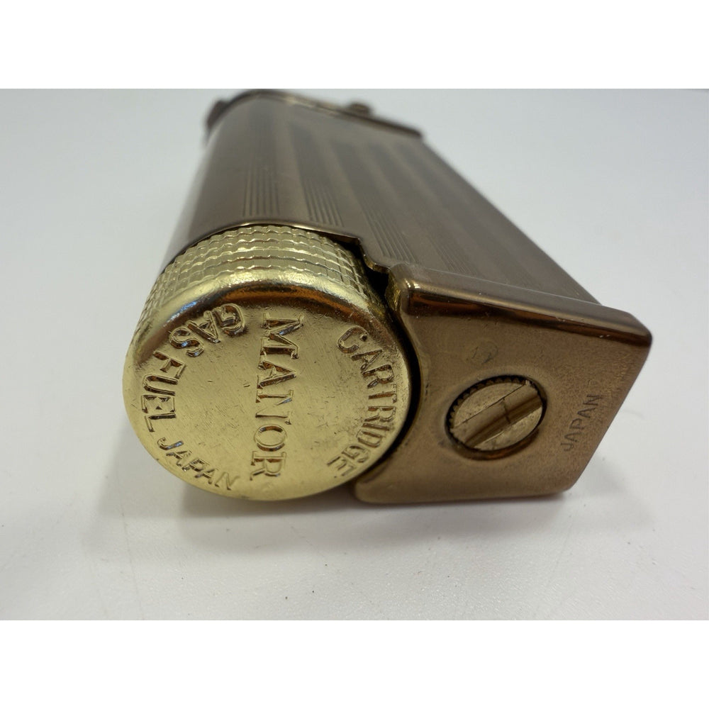 VINTAGE *NEW* 1950's Manor Gold Textured Butane Lighter