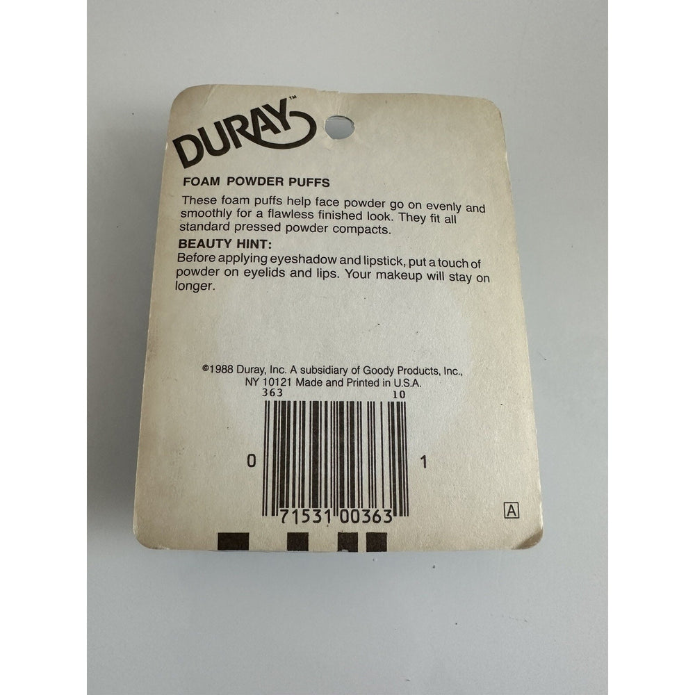 VINTAGE *NEW* Sealed 3 Pack Duray Foam Powder Puffs
