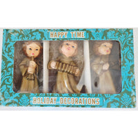 VINTAGE *NEW* 1960's Commadore Happy Time Set of 3 Gold Singing Angel Figurines