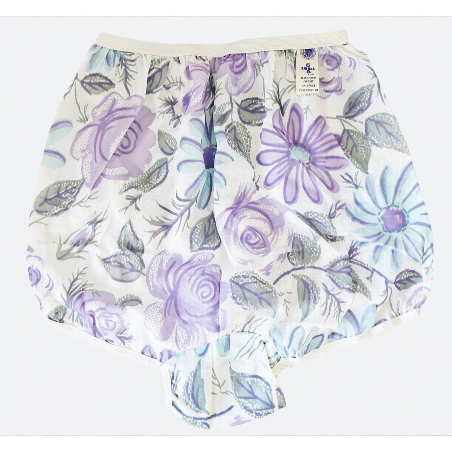 VINTAGE *NEW* 1960's Women's Purple Flower Print Panties Underwear Sz 7 (L) USA