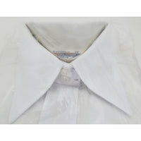 VINTAGE *NEW* 1970's Women's White Safari Shirt Poly/Cotton Blend Size 34