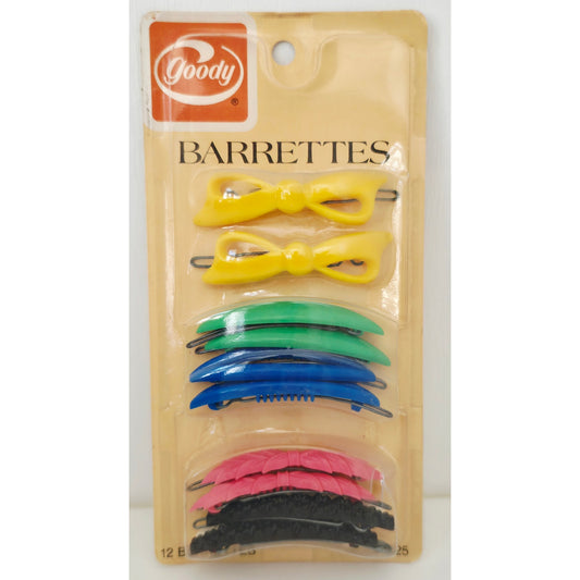 VINTAGE *NEW* 1975 Goody #6921 Multicolor Barrettes Set of 12 USA