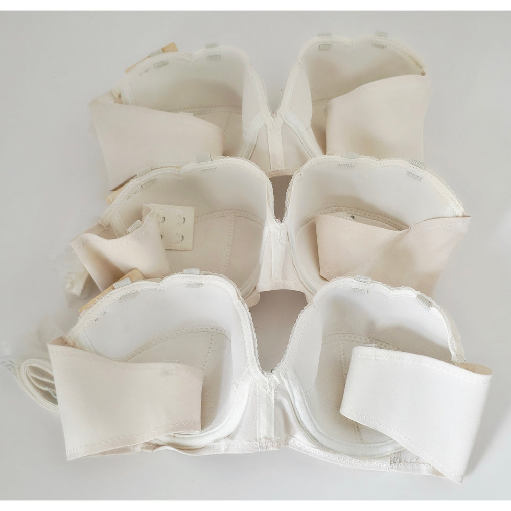 VINTAGE *NEW* 1960's Splendor Form Women's White Strapless 6-Way Bra Sz 36B 3-pk