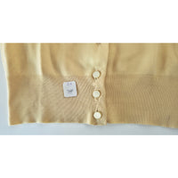 VINTAGE *NEW* 1960's Knit'n Kitten Women's Yellow Collared Sweater Size M
