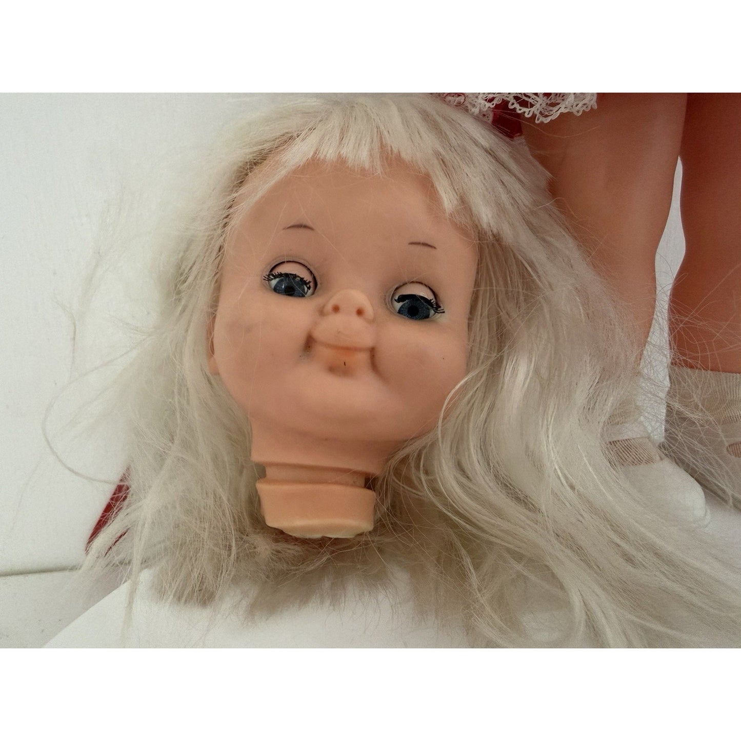 VINTAGE 1960's Headless Doll in Red Dress- Great Prop!