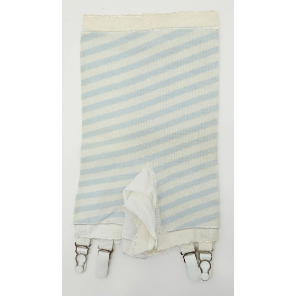 VINTAGE *NEW* 1960's Ban-Lon Women's Blue & White Striped Girdle w/Garter Size S