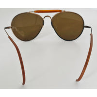 VINTAGE *PRISTINE* 1970's Brown Frame with Gray Lens Aviator Sunglasses