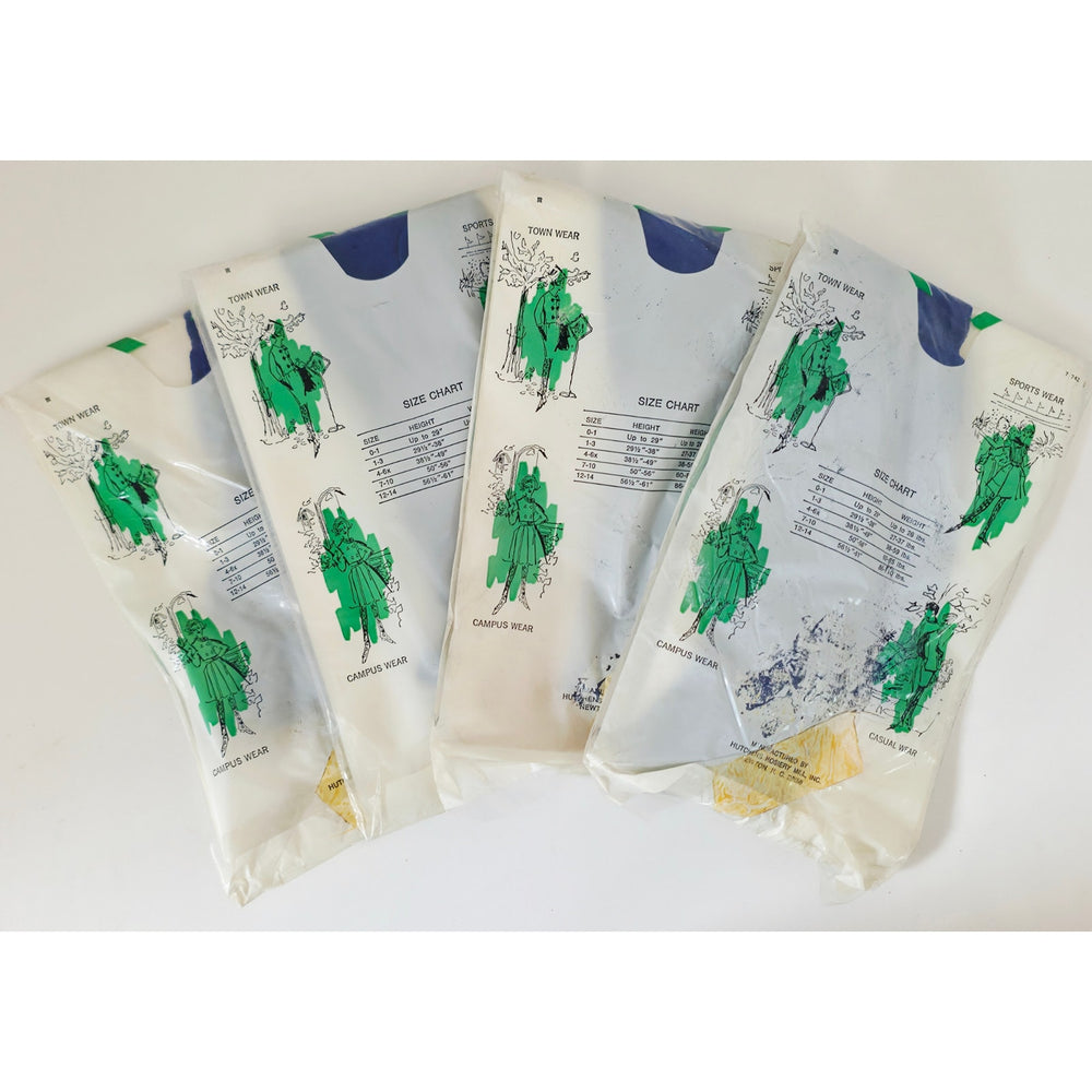 VINTAGE *NEW* 1960's Girls Opaque  Pant Hose Blue Size 12-14  Set of 3 USA