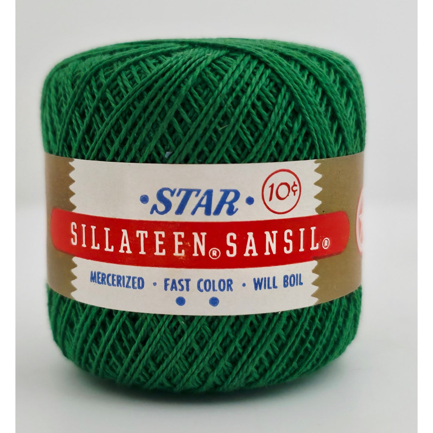VINTAGE *NEW* 1960's Star Sillateen Sansil Green Cotton Thread 43-75 Yds 10 Pk