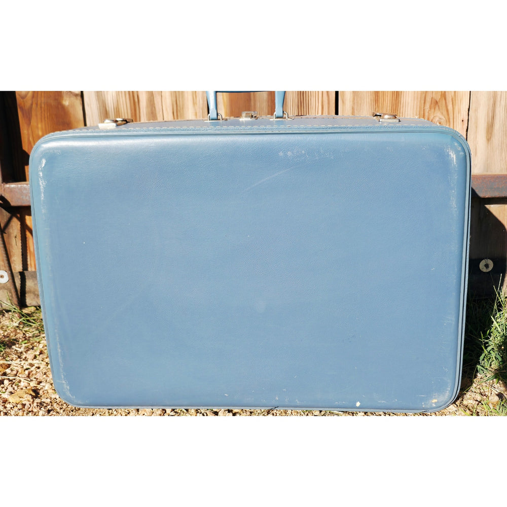 VINTAGE *NEW* 1960's Starflite Blue Hard Shell Luggage Size Large USA