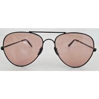 VINTAGE *NEW* 1970's Black Frame with Pink Tinted Lens Aviator Sunglasses