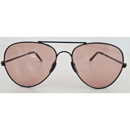 VINTAGE *NEW* 1970's Black Frame with Pink Tinted Lens Aviator Sunglasses