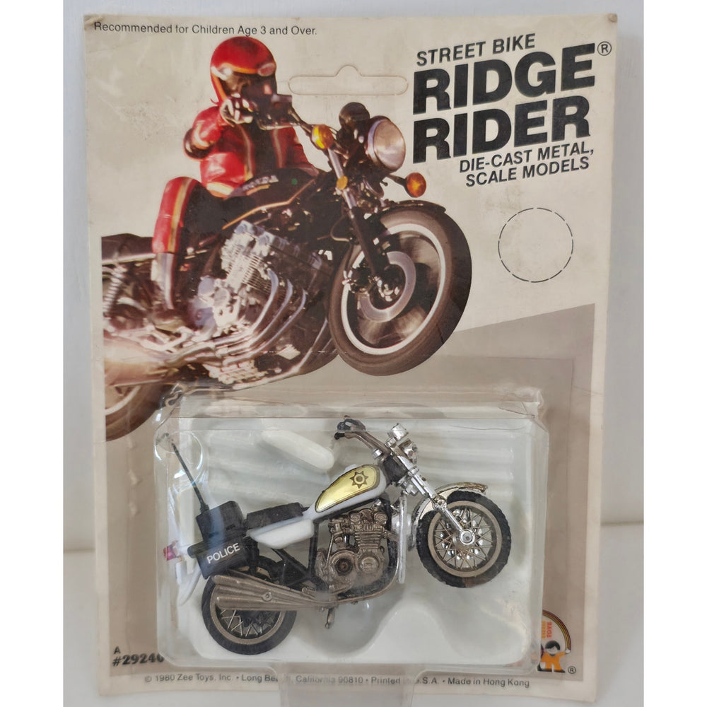 VINTAGE *NEW* 1981 Ridge Rider Harley Davidson Police Metal Scale Die-Cast Toy Motorcycle