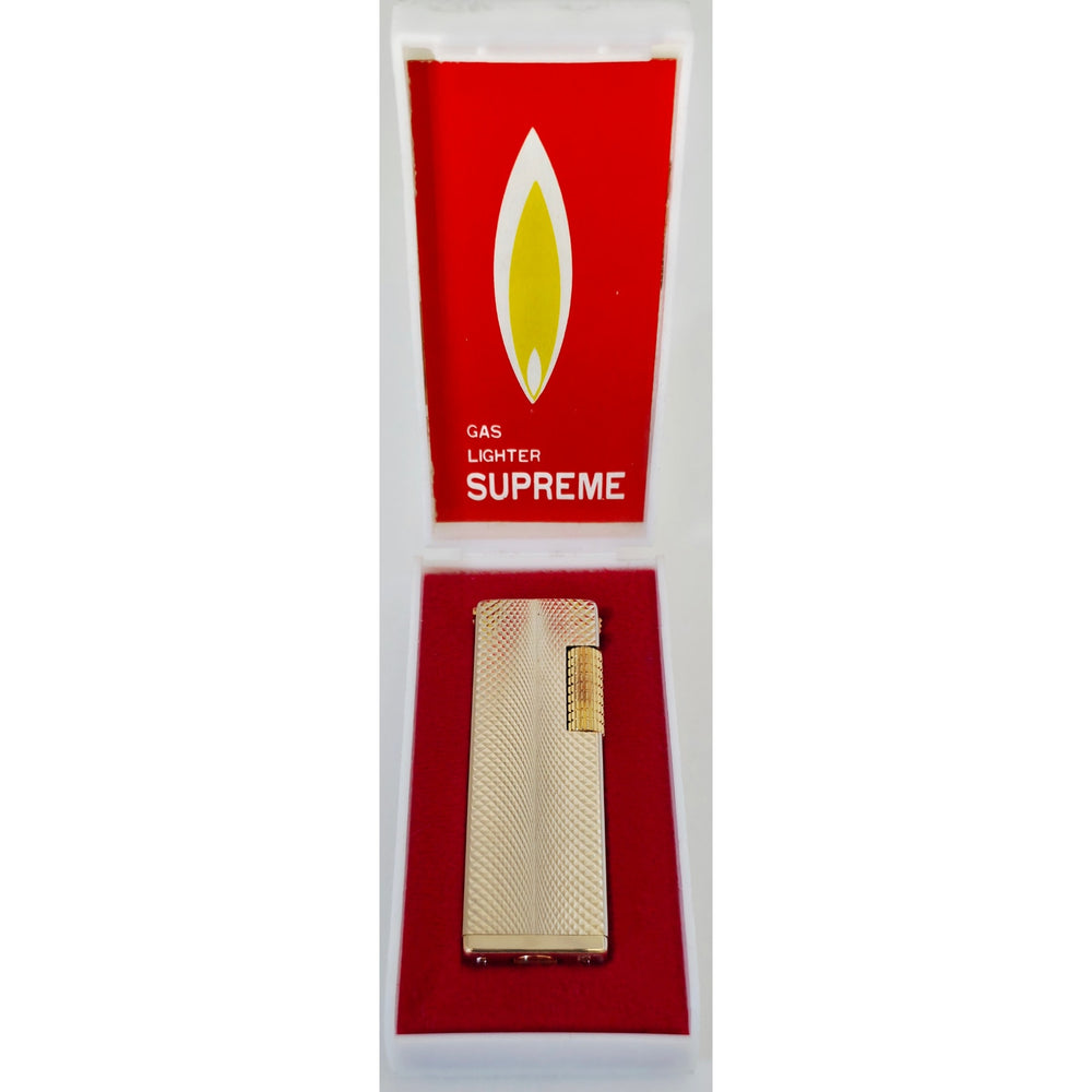 VINTAGE *NEW* 1960's Gold Textured Lighter in Original Box by Supreme USA