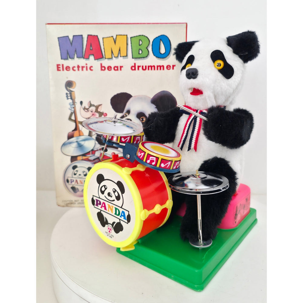 VINTAGE *PRISTINE* 1960's Mambo Panda Electric Drummer Battery Operated Toy