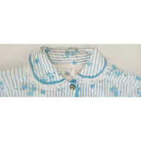 VINTAGE *PRISTINE* 1960's Binstron Women's White & Blue Padded Pajama Top Size 34