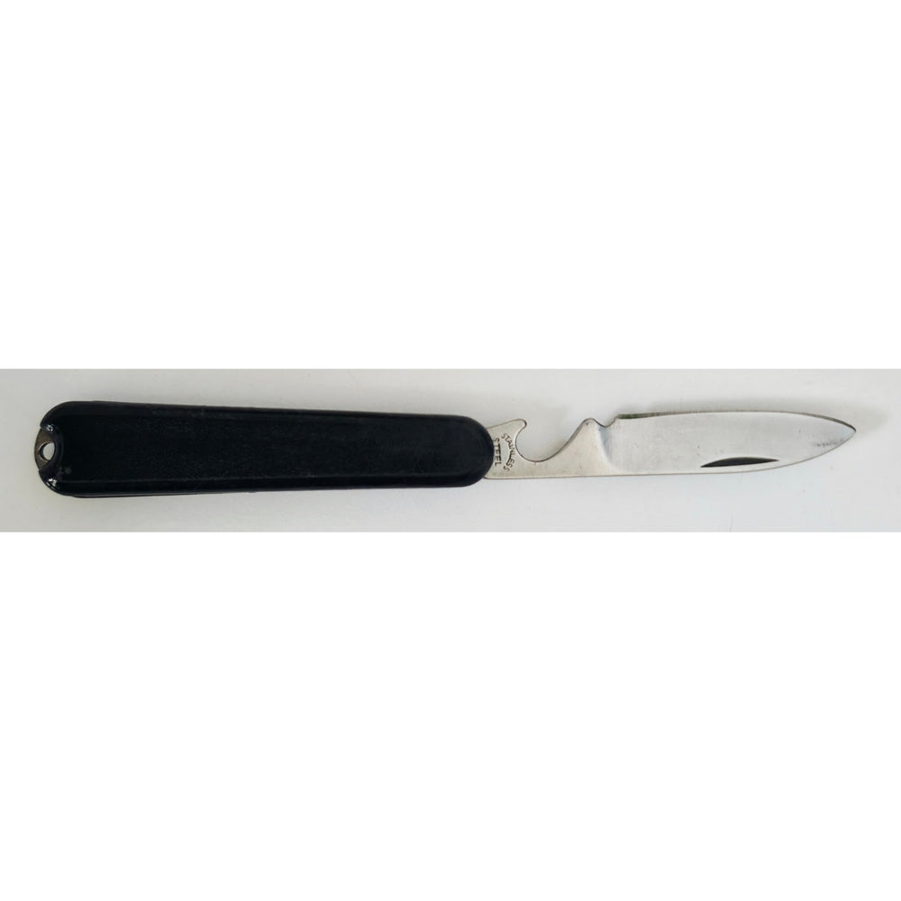 VINTAGE *PRISTINE* 1960's Black Stainless Steel Folding Pocket Knife
