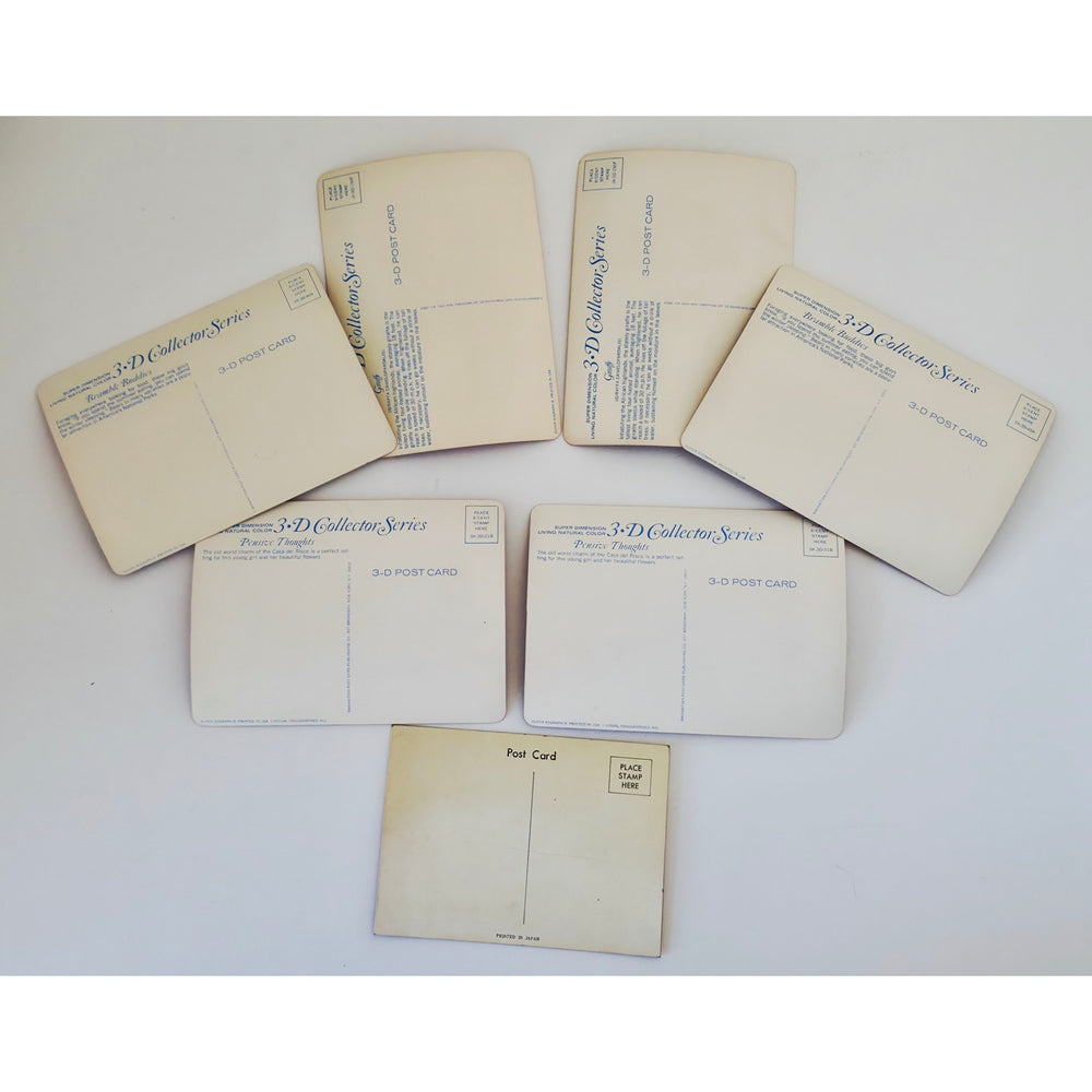 VINTAGE *NEW* 1960's 3-D Collector Series Super Dimension Postcards Set of 7