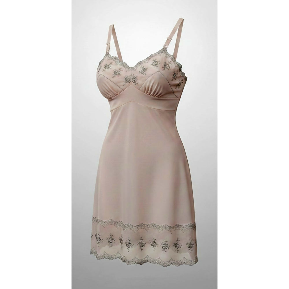 VINTAGE *PRISTINE* 1960's Aristocraft Women's Beige Slip Dress Size 32
