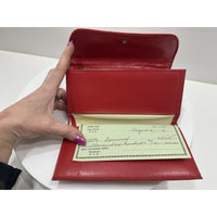 VINTAGE *NEW* 1970's Red Leather - Check, Change, Credit Card, ID Wallet