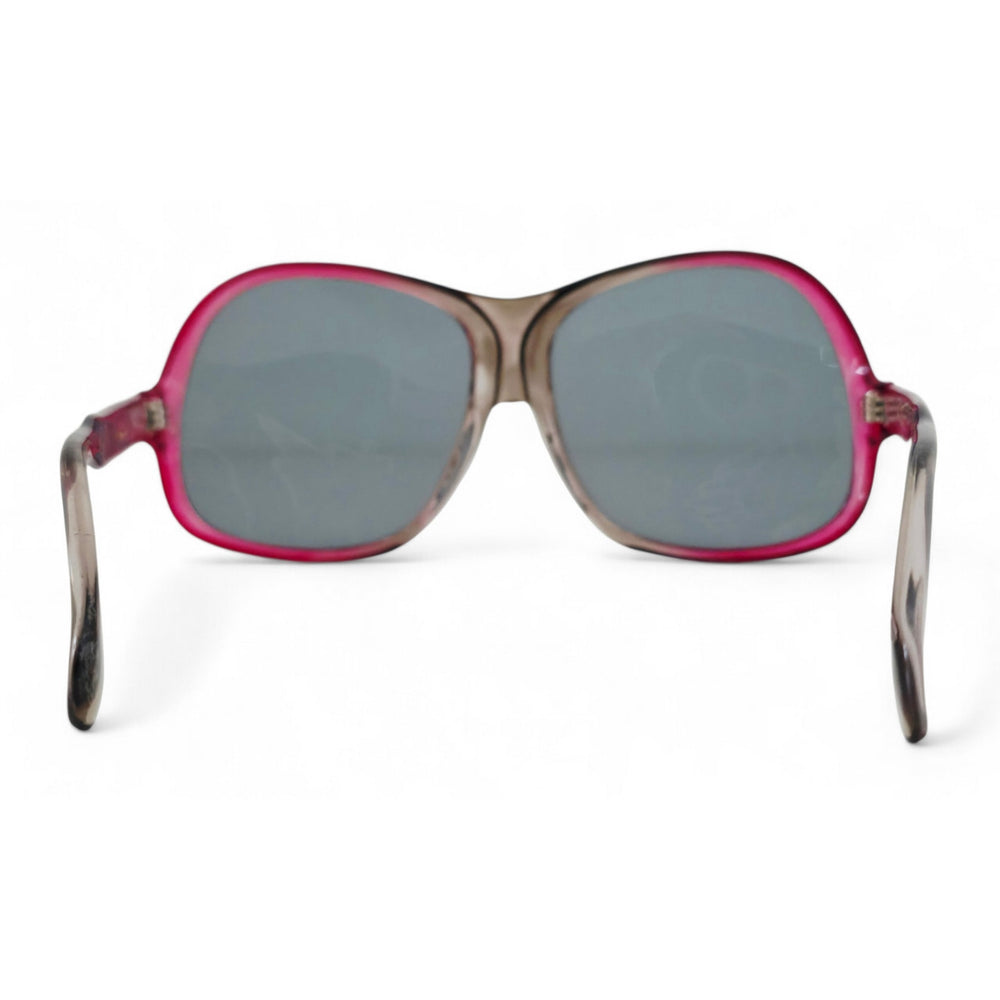 VINTAGE *NEW* 1970's Unisex Sunglasses Oversized Pink Ombre Frame with Gray Lens