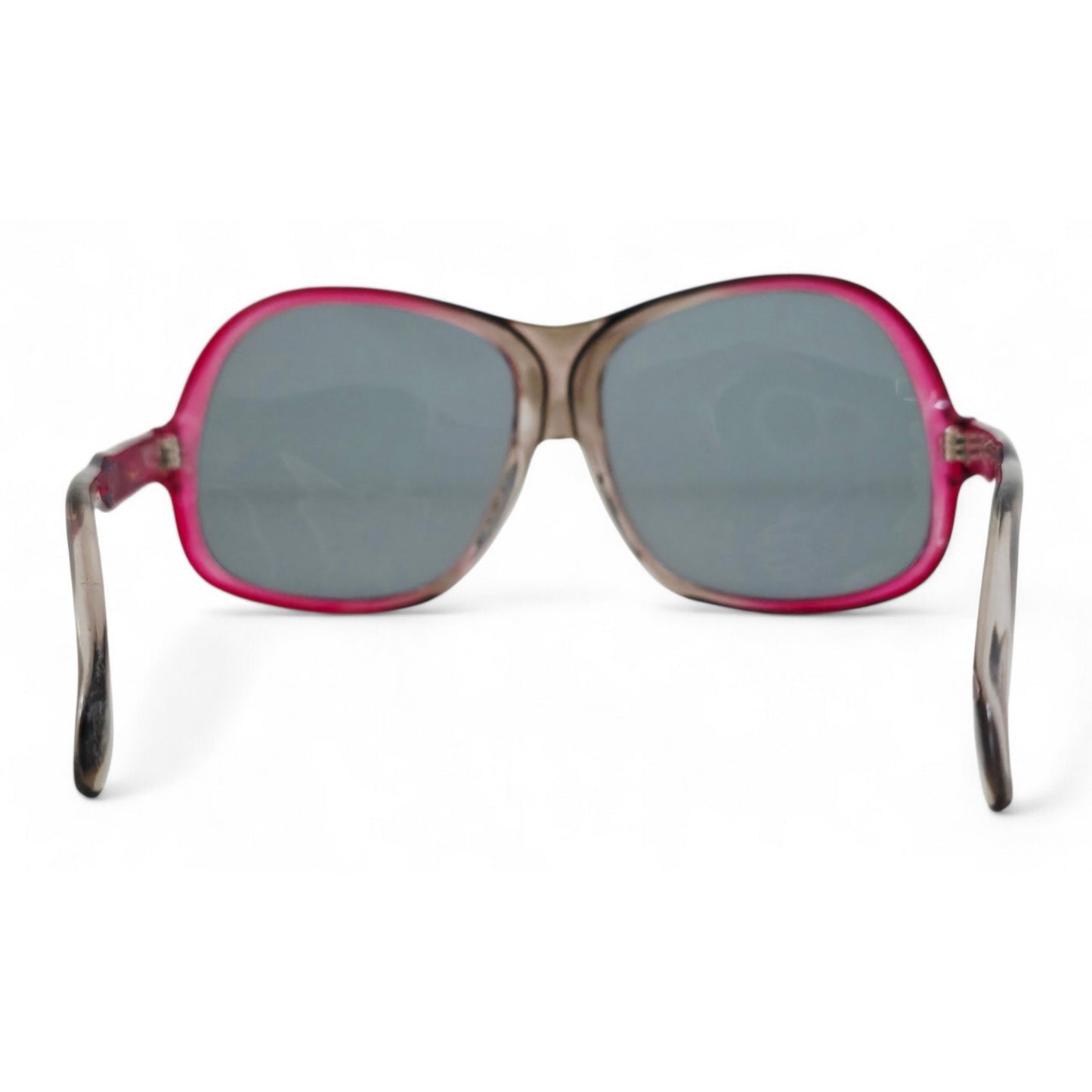 VINTAGE *NEW* 1970's Unisex Sunglasses Oversized Pink Ombre Frame with Gray Lens