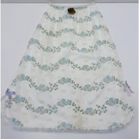 VINTAGE *NEW* 1960's Women's White with Green & Blue Flowers Slip Skirt Sz S/M