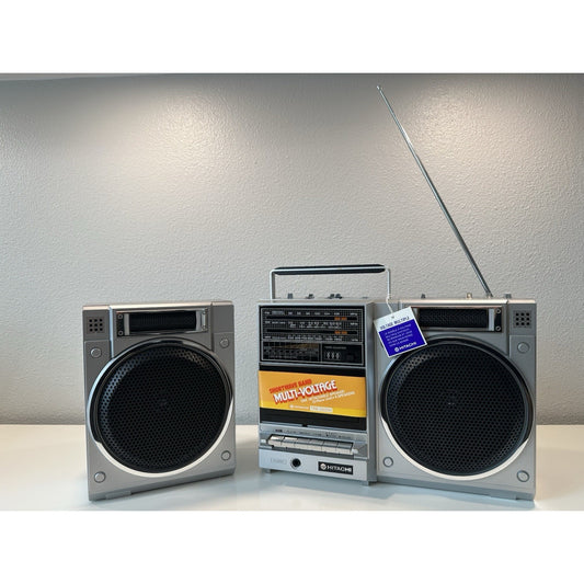 VINTAGE *NEW* Hitachi TRK-2200H Boombox FM/AM Multi-Voltage Stereo Cassette