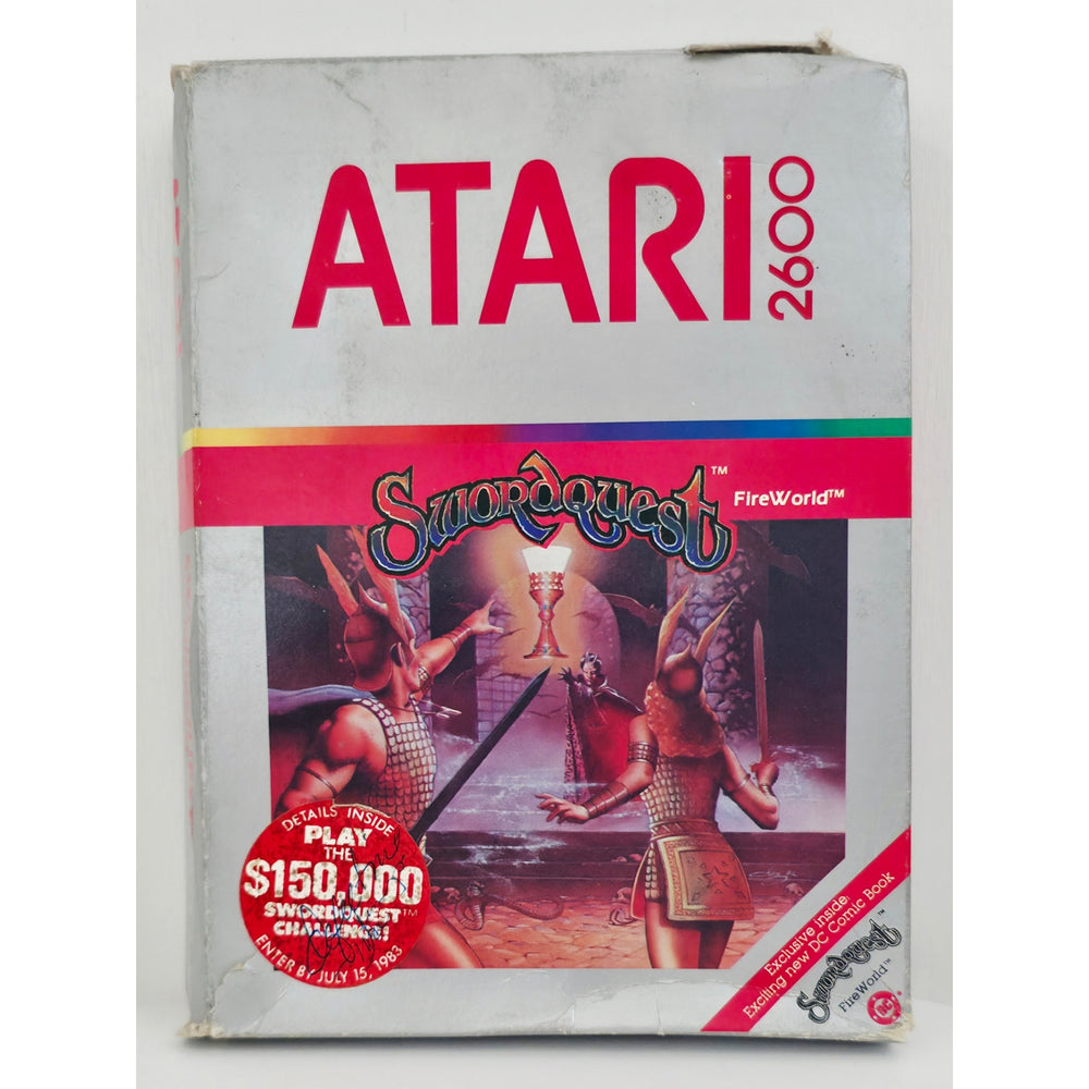 Atari 2600 1982 Swordquest Fireworld Game NOS Open Box with Wear Dealer Stock