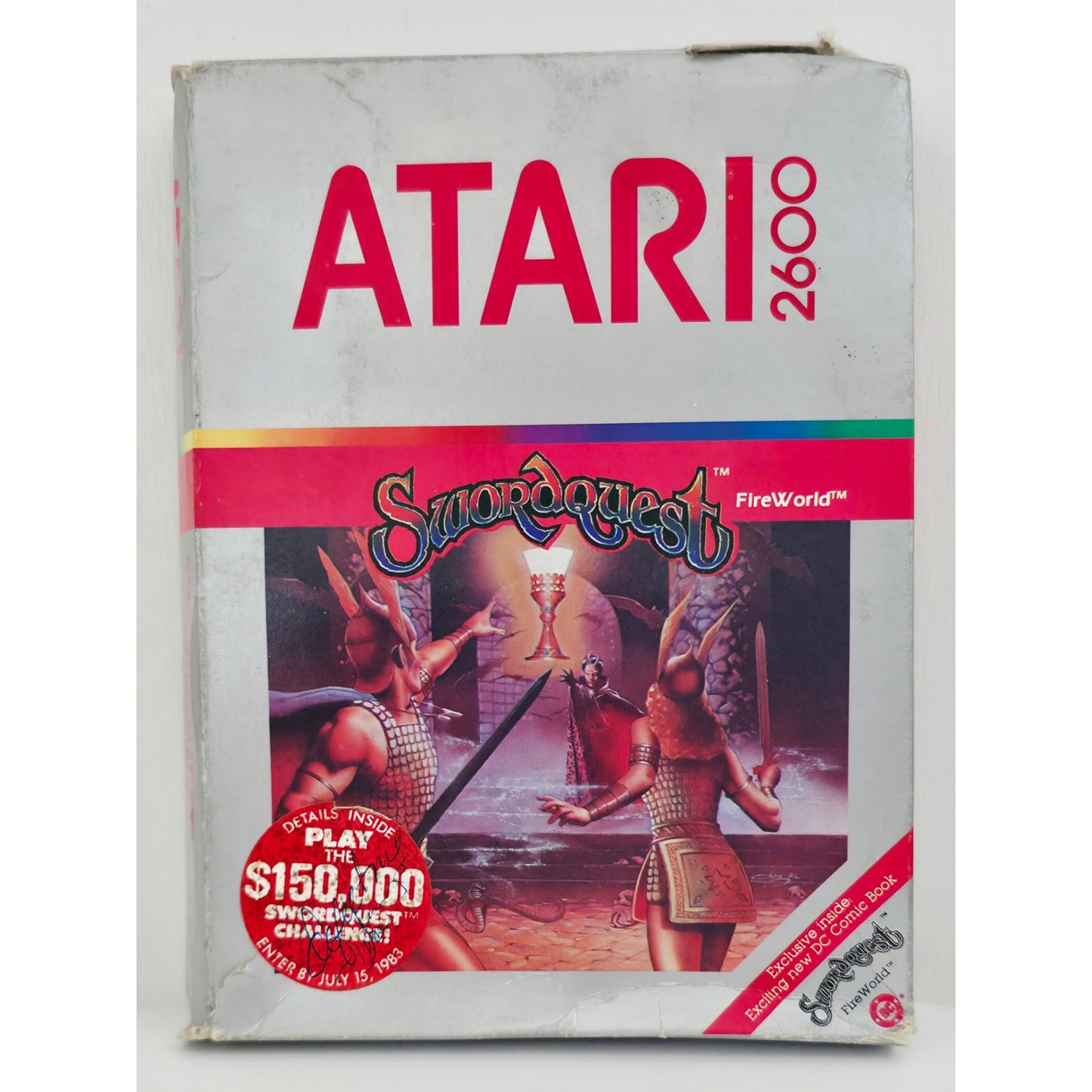 Atari 2600 1982 Swordquest Fireworld Game NOS Open Box with Wear Dealer Stock