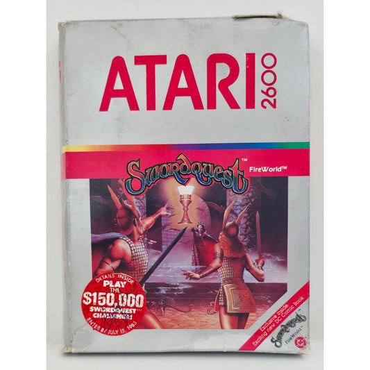 Atari 2600 1982 Swordquest Fireworld Game NOS Open Box with Wear Dealer Stock
