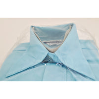 VINTAGE *NEW* 1970's Women's Bright Blue Safari Shirt Poly/Cotton Blend Size 32