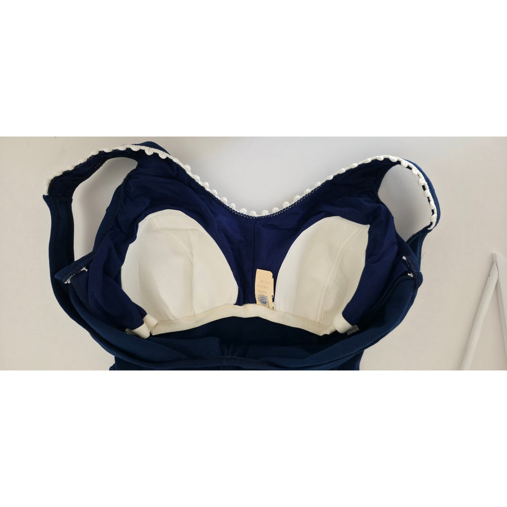 VINTAGE *NEW* 1960's ILGWU Navy Blue  100% Jersey One Piece Swimsuit Size 12 (44)