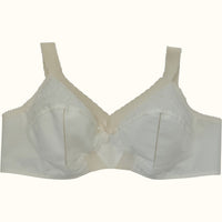 VINTAGE *NEW* 1960's Women's Bullet Bra White & Cream w/Center Flower Sz 38B USA