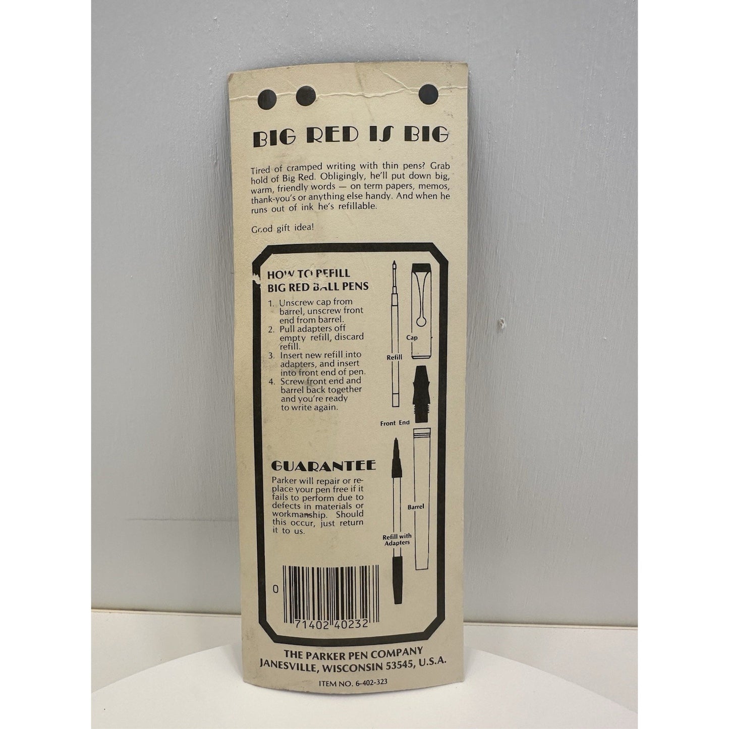VINTAGE *NEW* 1970's Parker Big Red Ball Pen Sealed - Orange