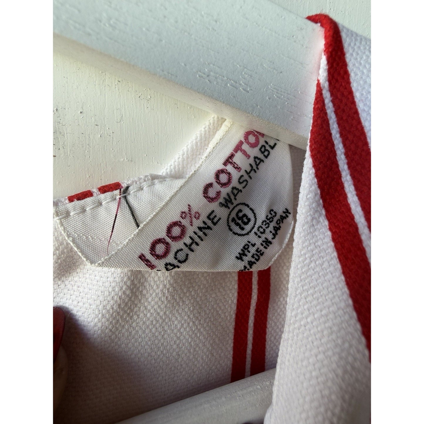 VINTAGE *NEW* 1960's Red &White Striped Waist Tie Romper Size 16