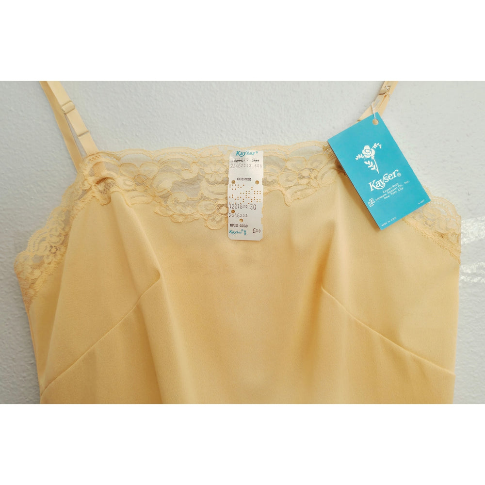 VINTAGE *NEW* 1960's Kayser Women's Yellow w/Lace Chemise | Slip | Top Size 30