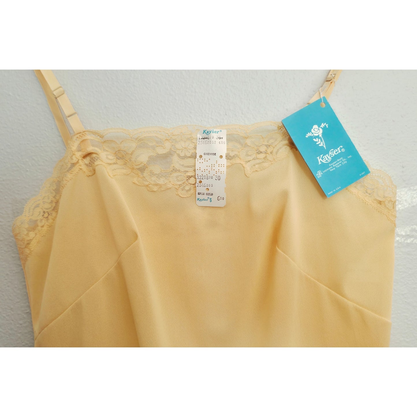 VINTAGE *NEW* 1960's Kayser Women's Yellow w/Lace Chemise | Slip | Top Size 30