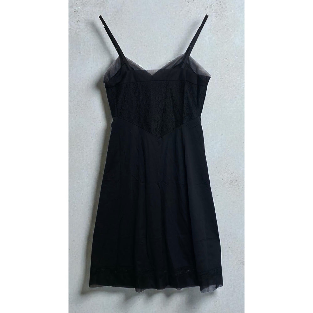 VINTAGE *NEW* 1960's Van Raalte Women's Black with Lace Trim Slip Dress Size 32