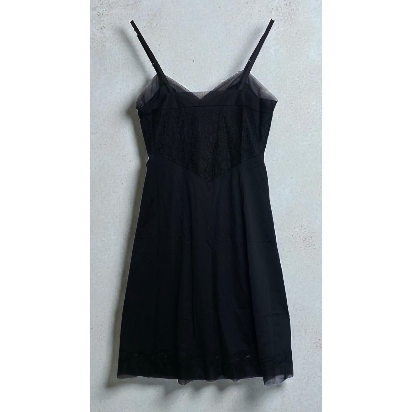 VINTAGE *NEW* 1960's Van Raalte Women's Black with Lace Trim Slip Dress Size 32