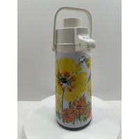 VINTAGE *NEW* 1970's Drink Dispenser w/Flowers Pumper Coffee Hot Cold Beverage