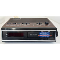 VINTAGE *NEW* 1980's Sanyo RM 5200 Walnut LED Alarm Clock Radio
