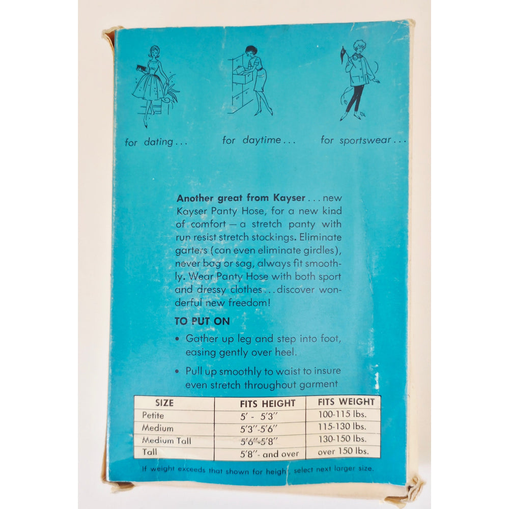VINTAGE *NEW* 1960's Kayser Panty Hose with 'ANTRON' Nylon Debonair Size M