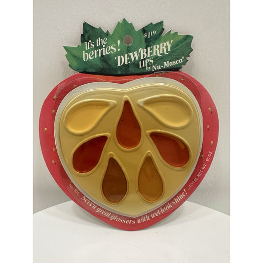 VINTAGE *NEW* 1960'S Nu-Masca Dewberry 7-Color Lip Glossers Pallet USA