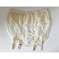 VINTAGE *NEW* 1960's Empire Foundation Women's Cream & Lace Panty w/Garter Size L